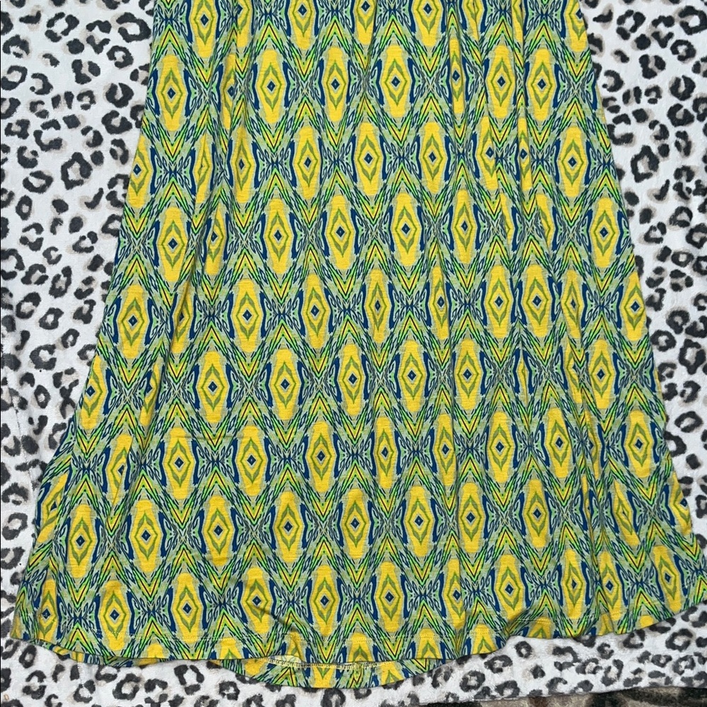 Vintage Pink Rose Vibrant Yellow and Green Maxi Dress - Picture 7 of 15